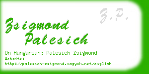 zsigmond palesich business card